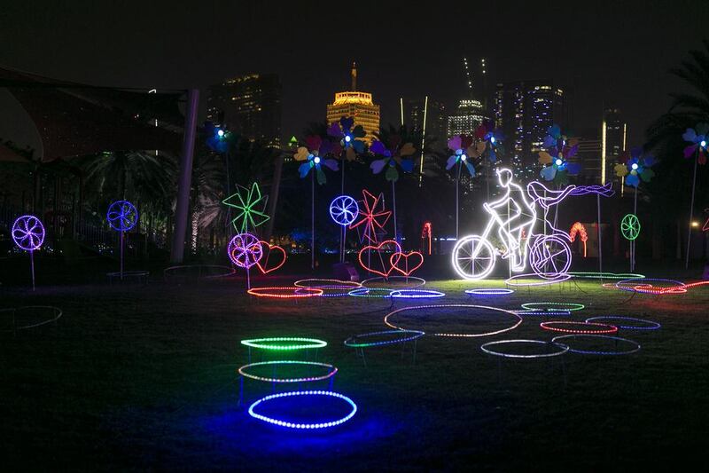 A sneak preview of the Dubai Garden Glow in Zabeel Park has been offered to Dubai Municipality employees and their families ahead of a full public opening on December 23. Reem Mohammed / The National