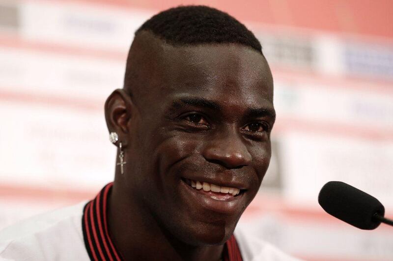 Nice's new forward Mario Balotelli at an introductory press conference on Friday. Valery Hache / AFP / September 2, 2016 