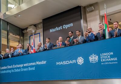 Masdar listed its first green bond on the London Stock Exchange last year. Photo: Masdar