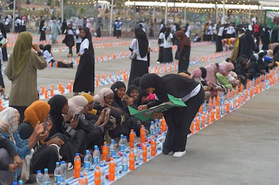 A mass Iftar in Addis Ababa, Ethiopia, on March 27. AP