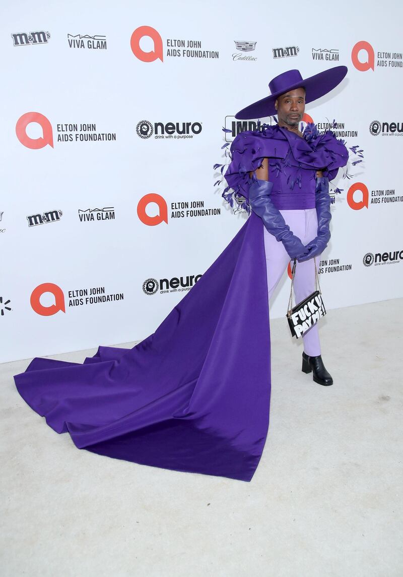 Billy Porter arrives at the 2020 Elton John Aids Foundation Oscar Viewing Party on February 9, 2020, in California. AFP