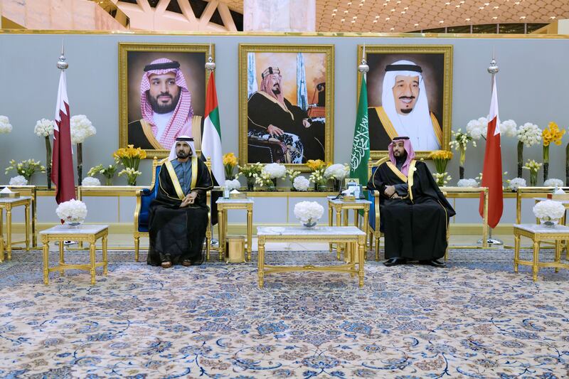 Sheikh Mohammed bin Rashid in Riyadh leading the UAE’s delegation to the 42nd GCC summit. Sheikh Mohammed was received by Saudi Arabia's Crown Prince Mohammed bin Salman upon arrival. Dubai Media Office