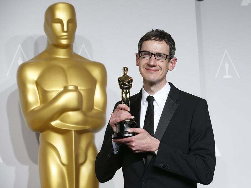 Steven Price holds his Oscar for best original score for the film Gravity. Reuters
