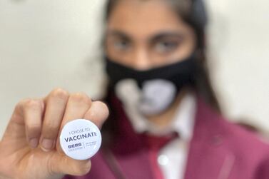 Shilpa Shyam, a pupil at Gems Millenium School Sharjah received her first dose of the Sinopharm vaccine