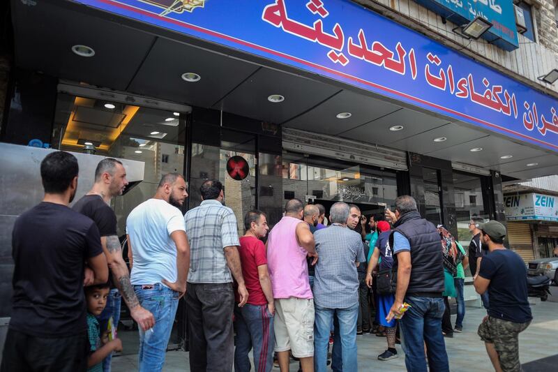 People queue to buy bread in Beirut, Lebanon on June 27. Hasan Shaaban/Bloomberg