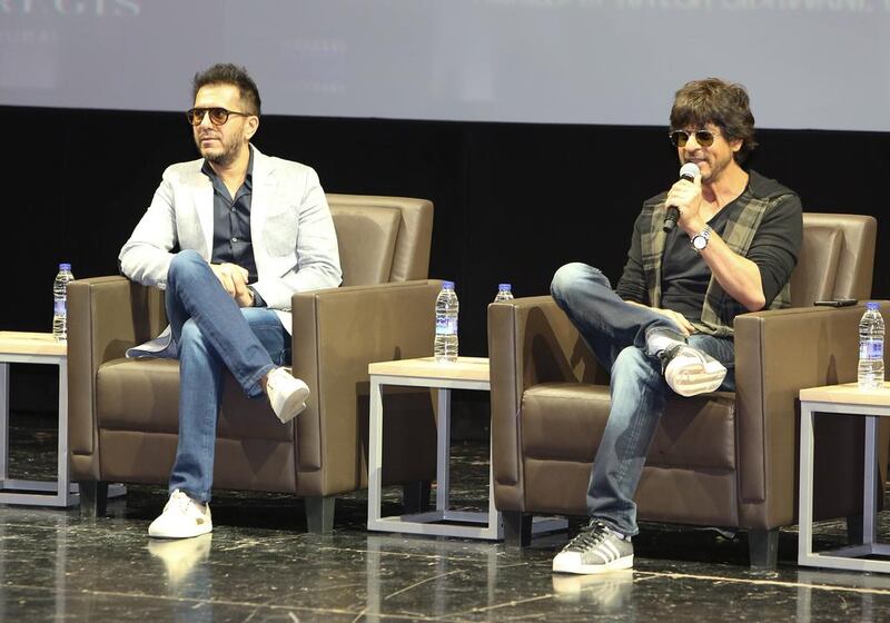 Shah Rukh Khan and producer Ritesh Sidhwani. Courtesy Bollywood Parks Dubai