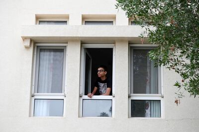 Dubai, United Arab Emirates - Reporter: Ramola Talwar: Saransh Jain, 16, after he returned from boarding school in the UK on Saturday morning. Teenagers who have been able to return to the UAE despite the suspension of entry into the country for UAE visa holders. Saturday, March 21st, 2020. Dubai. Chris Whiteoak / The National