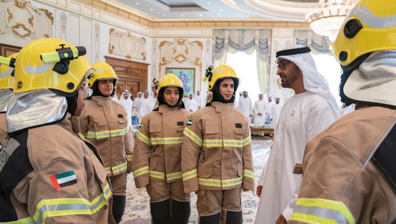 The Crown Prince of Abu Dhabi praised women for being 'true partners' in the growth of the UAE.