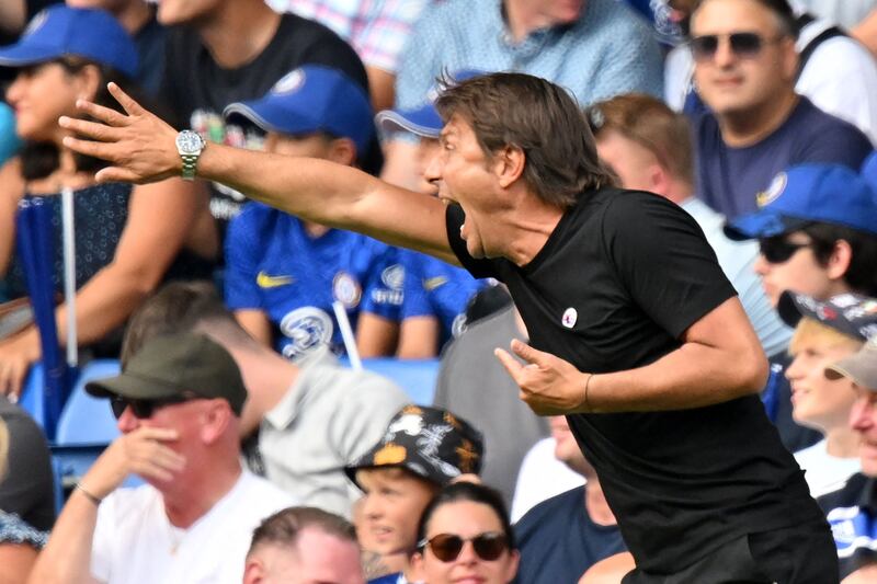 Tottenham coach Antonio Conte makes his point. AFP