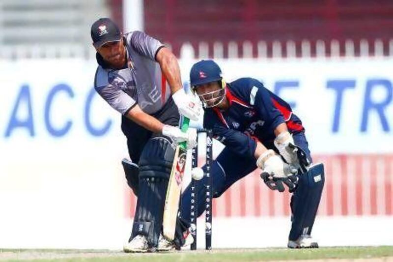 Saqib Ali, in action for the UAE this month, will once again play for the Kannur Veerans. Jake Badger / The National