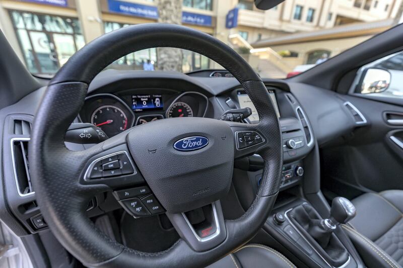 Abu Dhabi, United Arab Emirates - December 06, 2018: Ford Focus ST road test shoot. Thursday the 6th of December 2018 in Abu Dhabi. Chris Whiteoak / The National