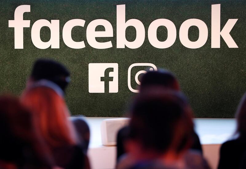 A Facebook logo is seen at the Facebook Gather conference in Brussels, Belgium January 23, 2018. REUTERS/Yves Herman