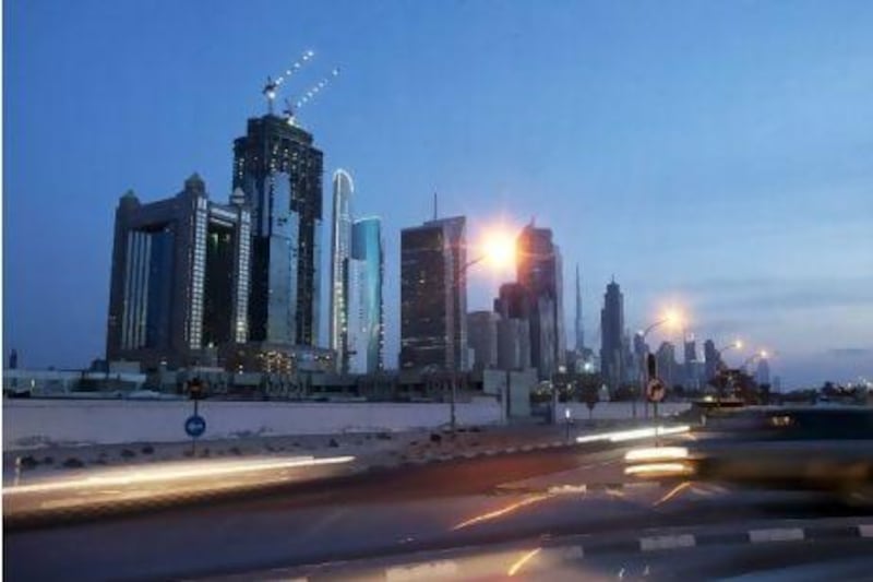 Buildings along Sheikh Zayed Road in Dubai. Jeff Topping / The National