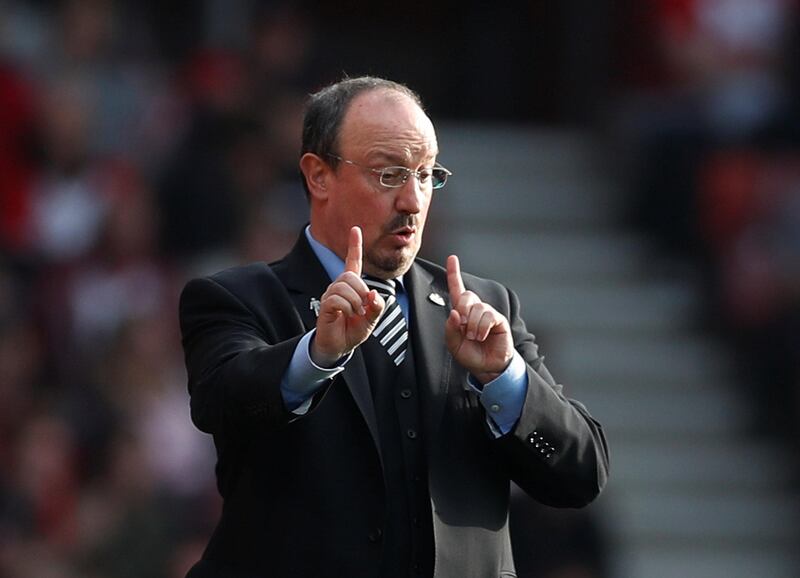 Soccer Football - Premier League - Southampton vs Newcastle United - St. Mary's Stadium, Southampton, Britain - October 15, 2017   Newcastle United manager Rafael Benitez     Action Images via Reuters/Matthew Childs    EDITORIAL USE ONLY. No use with unauthorized audio, video, data, fixture lists, club/league logos or "live" services. Online in-match use limited to 75 images, no video emulation. No use in betting, games or single club/league/player publications. Please contact your account representative for further details.