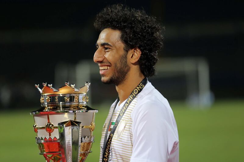 Al Wahda celebrate UAE Super Cup success following a penalty shoot-out victory over Al Ain in the Arabian Gulf Super Cup match played in Cairo, Egypt. Courtesy AGL