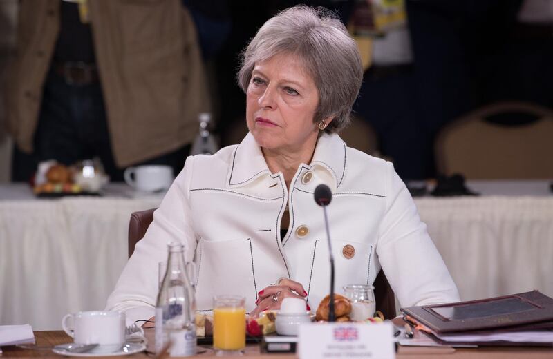 British Prime Minister Theresa May attends the Gender Equality Advisory Council Breakfast. Saul Loeb / AFP