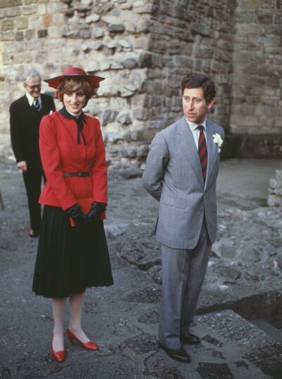 Prince Charles and Diana at Caernarfon Castle during an official tour of Wales in 1981. Getty Images