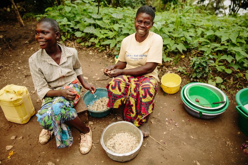 Toyota Mksiyura, right, from the Democratic Republic of Congo, who suffers from severe swelling in her feet caused by lymphatic filariasis. The UAE's Reach Campaign is aimed at tackling neglected tropical diseases.  Photo: End Fund