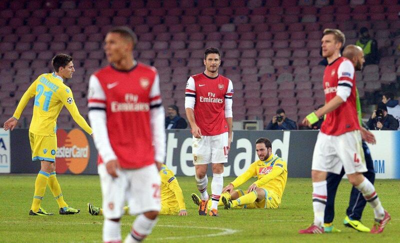 Arsenal moved through to the last 16 on Wednesday night by finishing second in Group F. Ciro Fusco / EPA