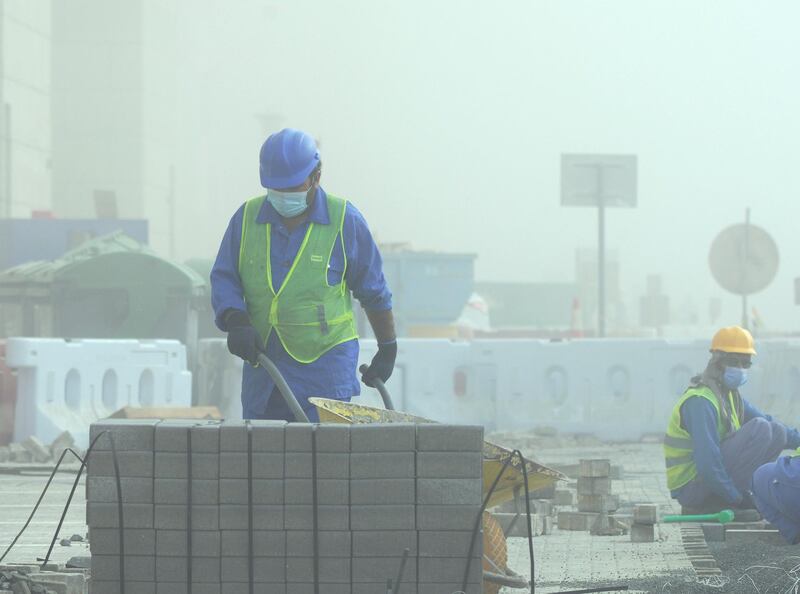 Abu Dhabi, United Arab Emirates, January 16, 2021.  Foggy morning at Khalifa City, Abu Dhabi.Victor Besa/The NationalSection:  NAReporte: