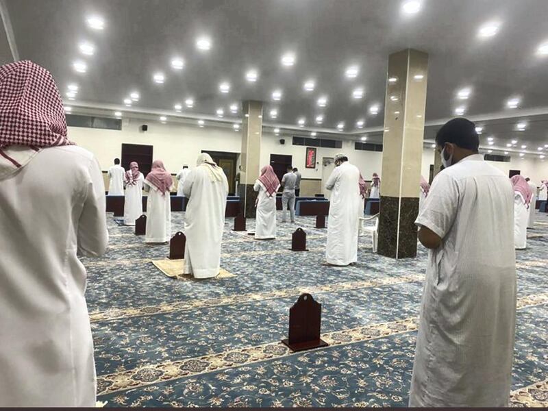 Worshippers prayed at newly reopened mosques in Jeddah on Sunday. Image supplied