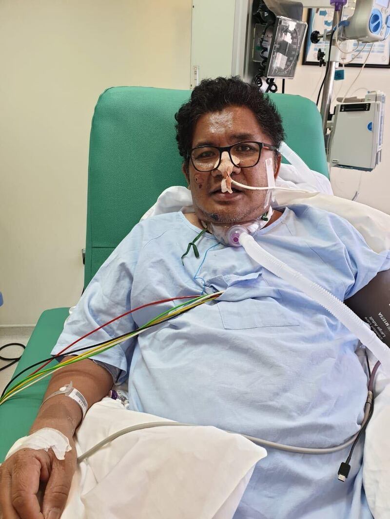  Bayan Kimamao has spent the last three weeks in American Hospital Dubai recovering from Covid-19, after being in a coma for a month. Courtesy Bayan Kimamao