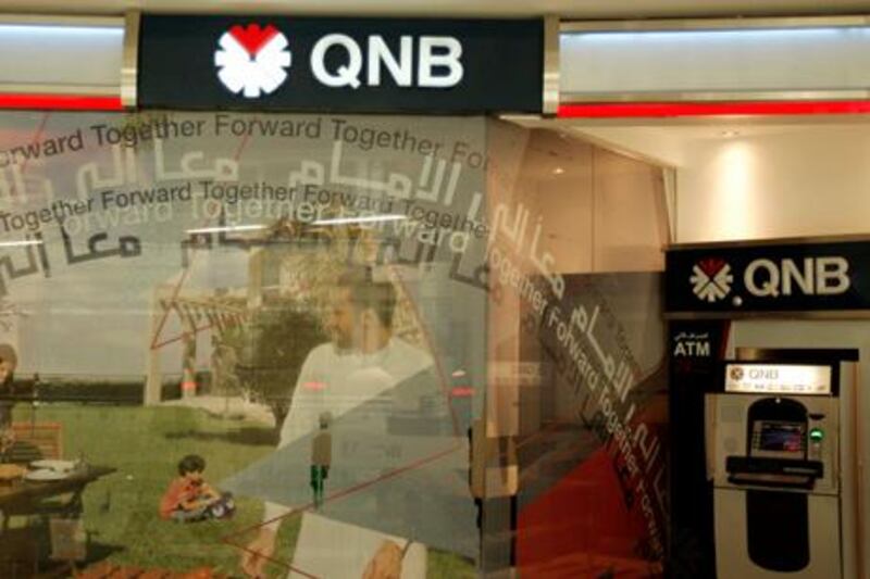 DOHA, QATAR - February 16, 2009: A Qatar National Bank or QNB branch at City Center - Doha shoping mall. ( Ryan Carter / The National )

Stock, Doha, Qatar, Money, Bank, QNB, Qatar National Bank