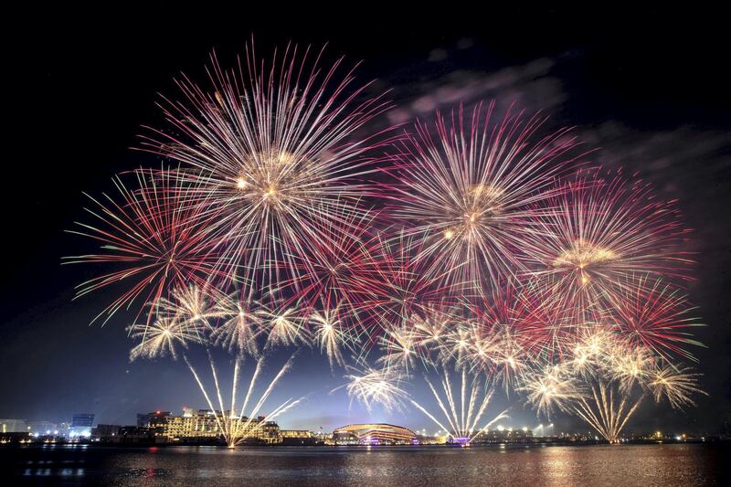 Fireworks are set off from the Yas Bay waterfront to mark Eid Al Fitr on May 13th, 2021.  Victor Besa / The National.
Reporter: None for News