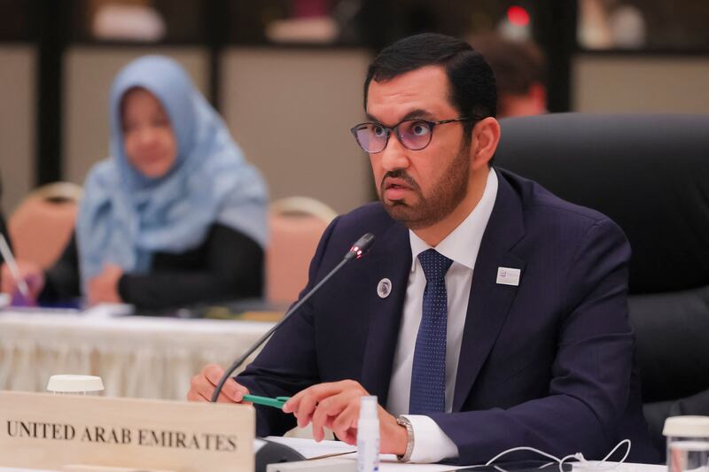Dr Sultan Al Jaber, President-designate of the Cop28 summit, attends the meeting of G7 ministers of climate, energy and the environment in Japan. AFP