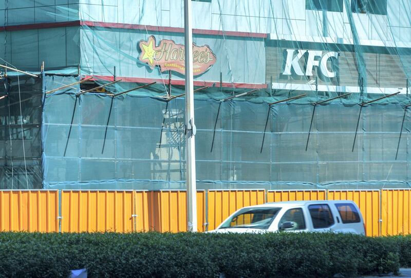 Abu Dhabi, United Arab Emirates, October  22, 2020.  Haneen Dajani does follow up interviews of local residents and workers at the KFC explosion neighborhood on Airport Road.
DO NOT PUT PHOTO CREDIT
Section:  NA
Reporter:  Haneen Dajani