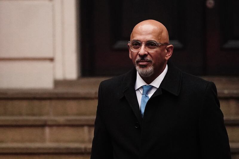 Former chancellor Nadhim Zahawi leaves the Conservative Party head office in Westminster, central London. PA