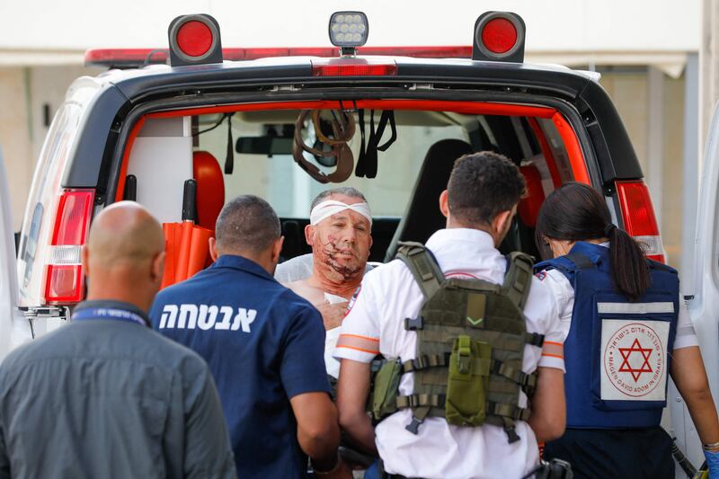 An Israeli, wounded in cross-border shelling between Hezbollah and Israel, at the Ziv Medical Centre in Safed. AFP