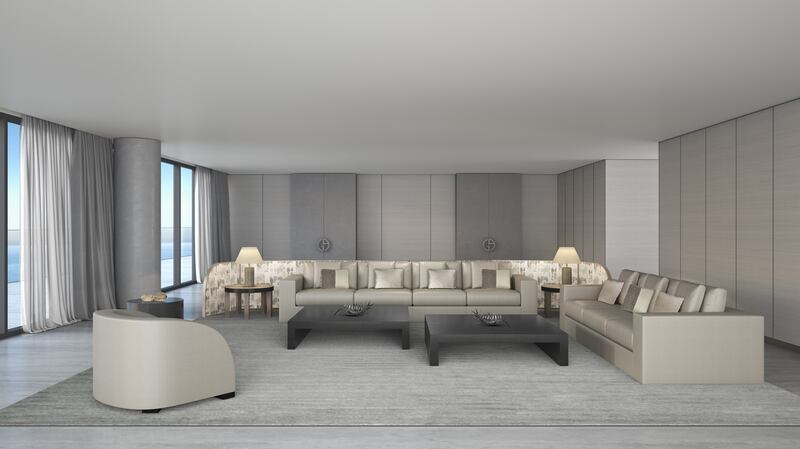 Living room in a five-bedroom apartment