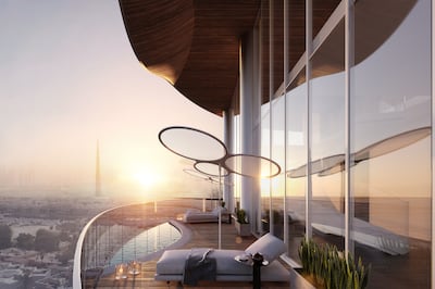 A Burj Khalifa view from the terrace of the Mr C Residences penthouse. All photos: Luxhabitat Sotheby's International Realty