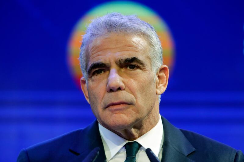 Yair Lapid fell behind with 45 nominations in consultations with the president. AP