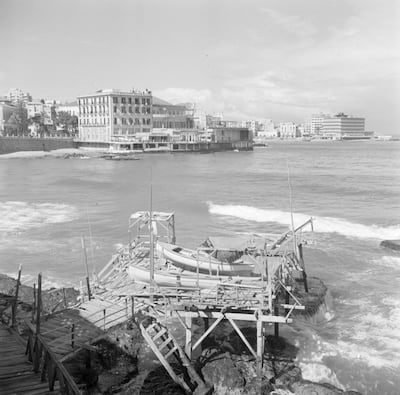 The Mediterranean coast and the St Georges Hotel, right, in Beirut in 1950. Alamy
