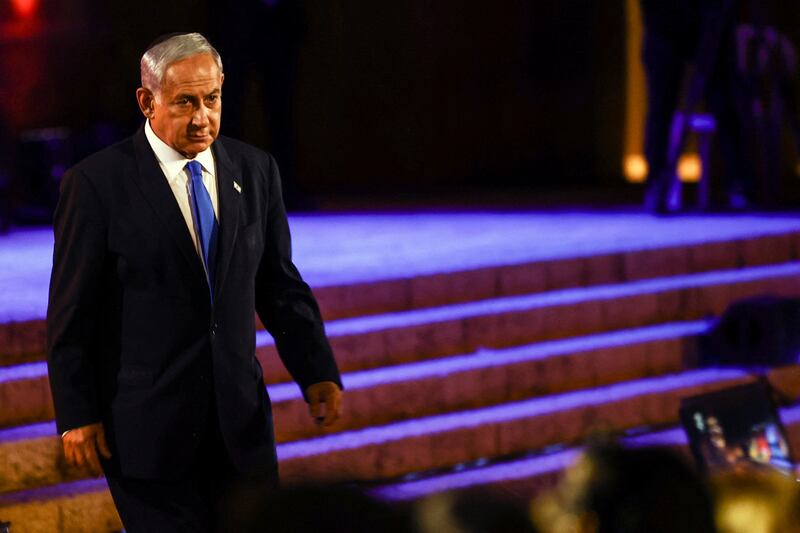 Israeli Prime Minister Benjamin Netanyahu at the Holocaust Remembrance Day ceremony, Yad Vashem, Jerusalem. Reuters