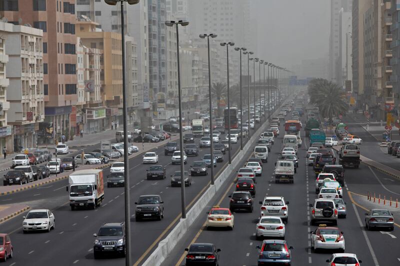 Sharjah, March 19, 2012 - Traffic on Al Ittihad Road in Sharjah City, Sharjah, January 30, 2012. (Jeff Topping/The National) 