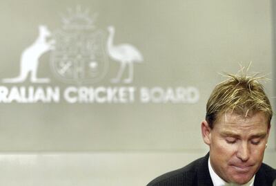 MELBOURNE - FEBRUARY 22:  Australian cricketer Shane Warne attends his trial with the Australian Cricket Board governing body's anti-doping panel in Melbourne, Australia on February 22, 2003. Warne has been suspended for twelve months from international, state, and any district cricket as a result of testing positive for a diuretic on January 22, the day he announced his retirement from one-day cricket. (Photo by Getty Images)