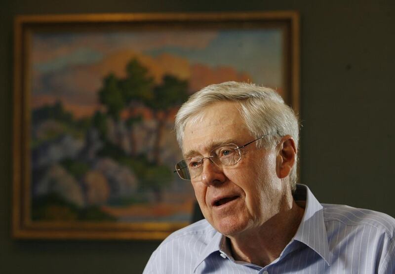 Joint 8th: Charles Koch, $60bn (Koch Industries). Bo Rader / Wichita Eagle / MCT via Getty Images