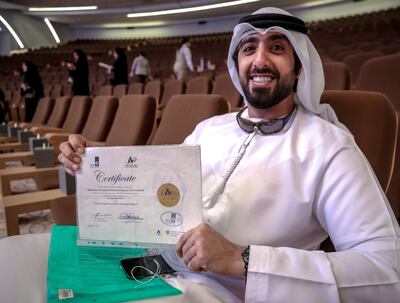 Mohammed Al Hamadi visited the Industrialist Career Fair to explore careers in advanced technology. Victor Besa / The National