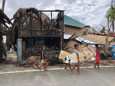 Typhoon Rai devastated Siargao island in the Philippines in December 2021. Countries disproportionately affected by the effects of climate change are demanding compensation. AFP
