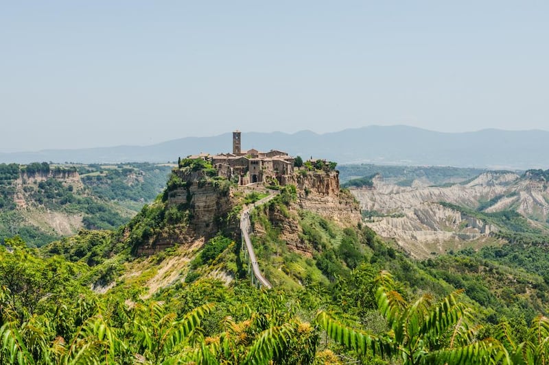 The region of Tuscia’s most famous site is Civita di Bagnoregio, also known as La Citta Che Muore (The Dying City). It stands atop a plateau of volcanic rock and clay that has been eroded for centuries. Getty Images