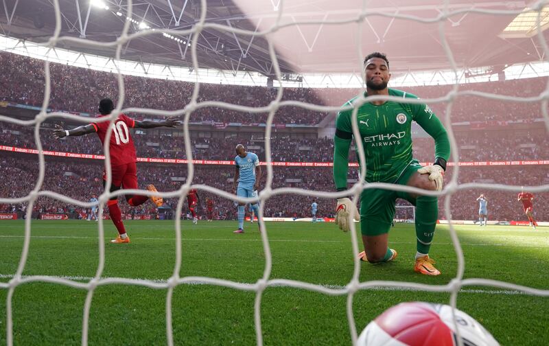 Zack Steffen 5 - Usually an able deputy but his mistake against Liverpool in the FA Cup semi-final cost City the chance of a league-and-cup double. EPA 