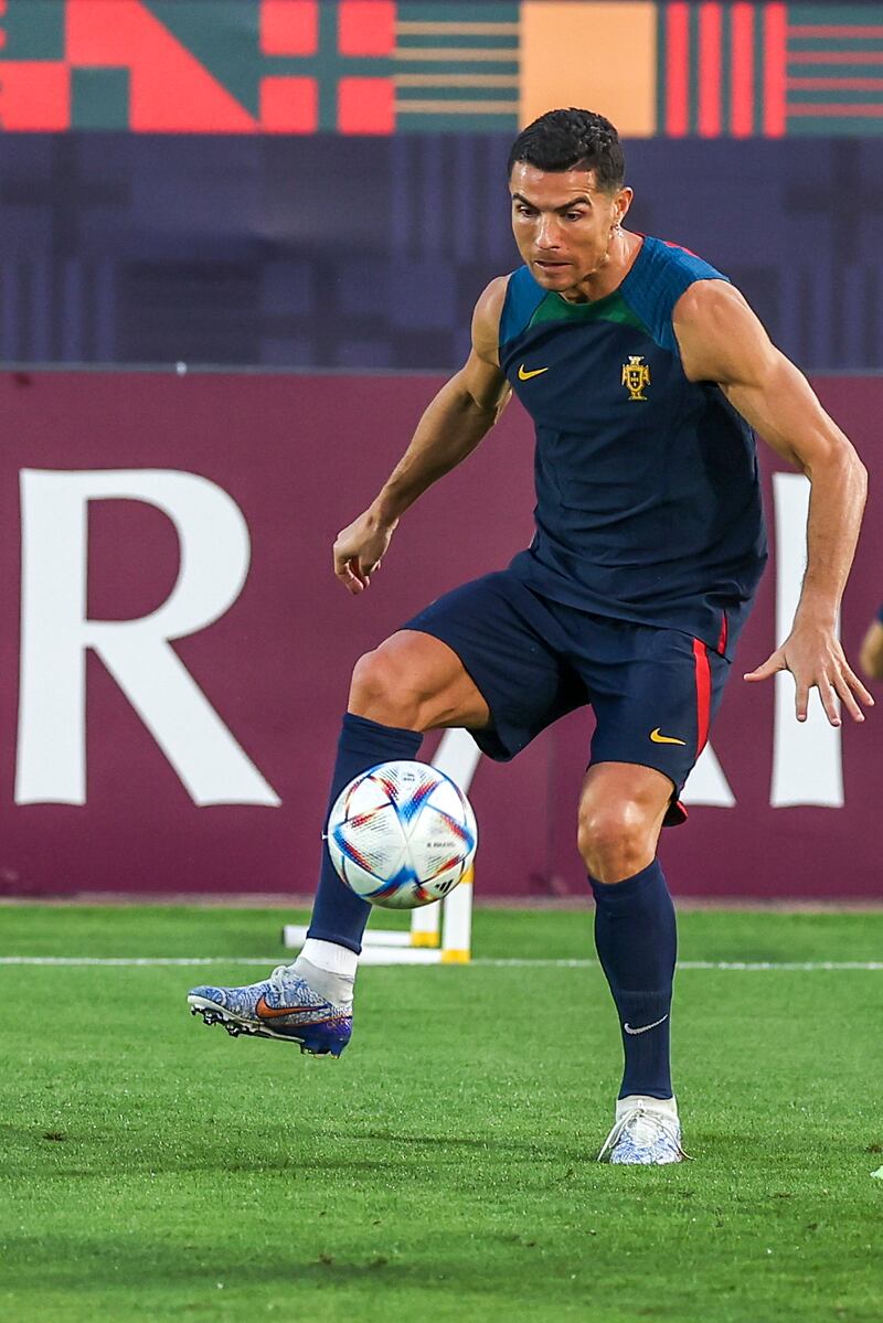 Cristiano Ronaldo trains on Friday. EPA