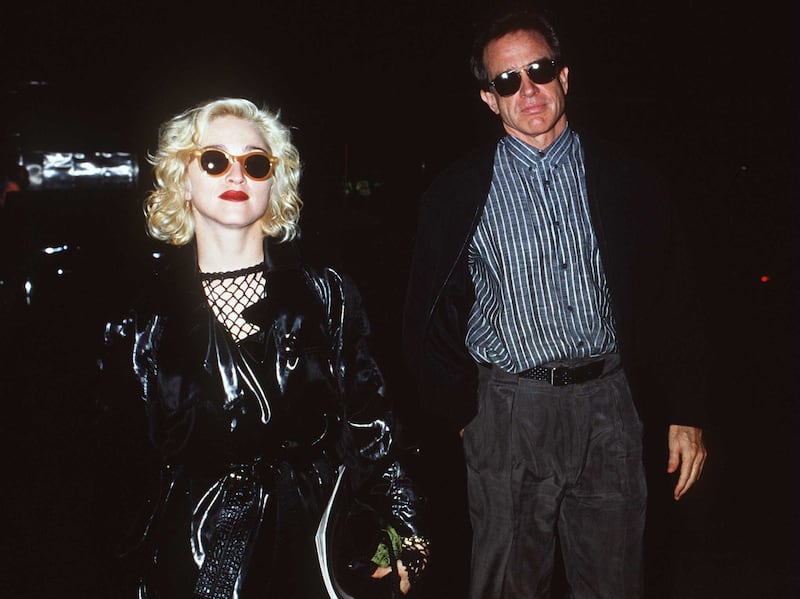1990 Madonna and Warren Beatty.