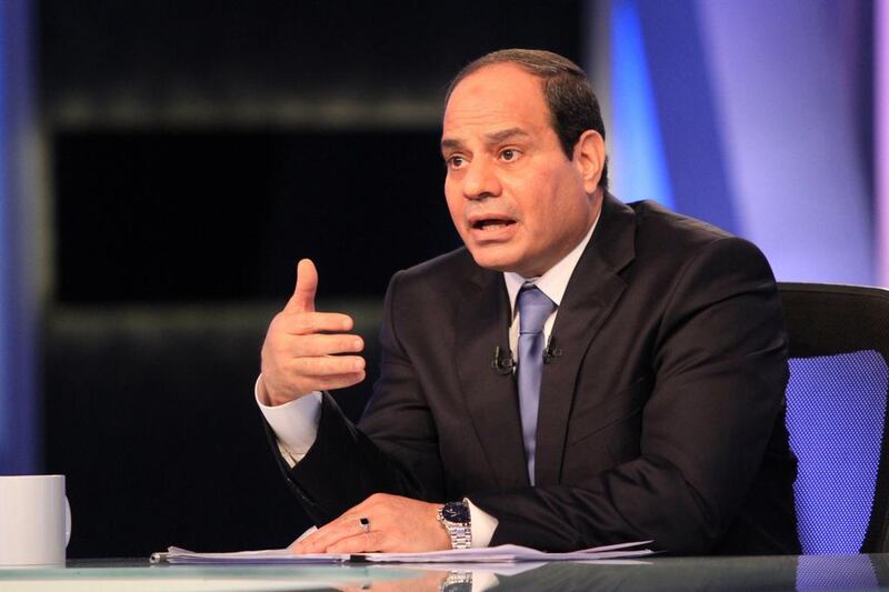 Abdel Fattah El Sisi, Egypt’s former army chief and leading presidential candidate, gave his first television interview since announcing his candidacy on May 4, 2014. AFP