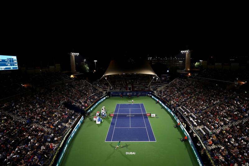 A view of the stadium during Novak Djokovic's game against Malek Jaziri. Getty