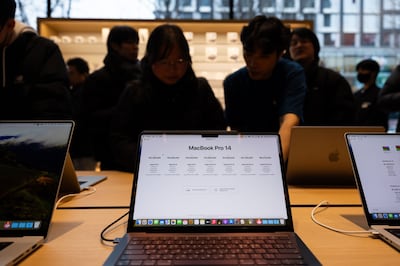 Apple new MacBook Pro lineup features its latest M3 chips. Bloomberg