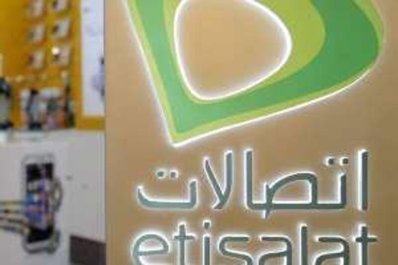 ABU DHABI, UNITED ARAB EMIRATES - May 30, 2009: A etisalat outlet in Abu Dhabi Mall. 

 ( Ryan Carter / The National )



*** stock, etisalat, cell phone, telecomunications, mobile phones, phone,  *** Local Caption ***  RC023-StockMay.JPGRC023-StockMay.JPG